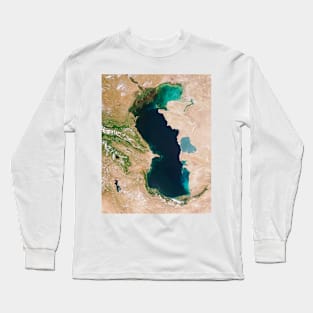 Caspian Sea, Aqua satellite image (E590/0193) Long Sleeve T-Shirt